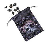 Funda para cartas del tarot, 5,12 x 7,09 in portatarjetas de tarot estampado con árbol de la vida de las fases lunares - Bolsa de dados de terciopelo para mazo Oracle, runas, joyas, piedras, c, A