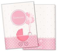 Funda para cartilla de embarazo, de 3 partes, color rosa con diseño de elefante, personalizable con nombre Kinderwagen Talla:Deutschland Mutterpass