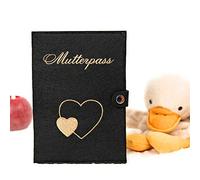 Funda para cartilla de embarazo de fieltro, color negro, imágenes por ultrasonidos y más, ideal como regalo para mujeres embarazadas (negro)
