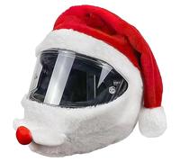 Funda para Casco de Motocicleta de Felpa, Funda para Casco de Motocicleta de Gorro Papá Noel, Cubre de Protección para Cascos Completos, Accesorios para Casco de Moto (1pcs)