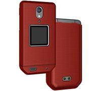 Funda para Cat S22 Flip Phone, Nakedcellphone Slim Hard Shell Protector Cover - Rojo