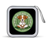 Funda para CD con diseño de mandala y texto en inglés «Calm Meditating Puppy Dog» para yoga, portátil, con capacidad para 40 DVD, organizador de almacenamiento para viajes en coche, Estilo:, Talla