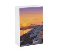 Funda para cigarrillos de plástico duro con tapa abatible en la isla de Grecia, soporte delgado para cigarrillos de tamaño King para 18-20 cigarrillos tamaño King, a prueba de aplastamientos