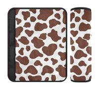 Funda para cinturón de seguridad con estampado de vaca marrón, 2 piezas que libera el estrés en tu cuello y hombros para SUV, funda para cinturón de carro