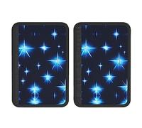 Funda para cinturón de seguridad de coche con diseño de estrellas azules de dibujos animados, suave y cómoda que ayuda a proteger tu cuello y hombro del cinturón de seguridad (paquete de 2)
