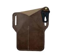 Funda para cinturón - Soporte vintage de cuero con gancho de metal, estuche de almacenamiento, organizador funcional, tarjetas de teléfono, dinero en efectivo, dure]ble, accesorio ideal para viajes