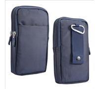 Funda para Cinturón Vertical con Clip para Smartphone Azul, Riñonera Deportiva Movil Hombre, 6.9" Pequeña Bolsillos Impermeable Teléfono Riñonera Bolso de Clip de Cintura Smartphone Cartera Monedero