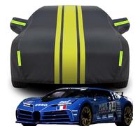 Funda para Coche Exterior Impermeable para Bugatti Centodieci, Anti Nieve Rasguño UV Todo Clima Impermeable AutomóvilesTarpa de Coche,C-Black-Yellow