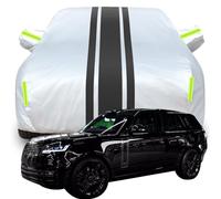 Funda para Coche Exterior Impermeable para Range Rover First Edition, Anti Nieve Rasguño UV Todo Clima Impermeable AutomóvilesTarpa de Coche,B-Silver-Black