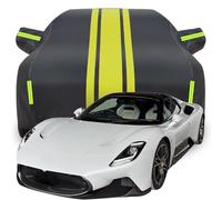 Funda para Coche para Maserati MC20 Cielo 2024 2025 2026, Impermeable Anti Rasguño Anti UV Tarpa de Coche, Todo Clima Automóviles Cubierta,Black-Yellow