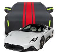 Funda para Coche para Maserati MC20 Cielo 2024 2025 2026, Impermeable Anti Rasguño Anti UV Tarpa de Coche, Todo Clima Automóviles Cubierta,Black-Red