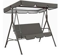 Funda para Columpio de Jardín de 3 Plazas Cubierta de Toldo para Columpio de Tela Oxford 210D Techo de Repuesto para Balancín de Terraza y Patio(Gray,195x125x15cm/77x49x6in)