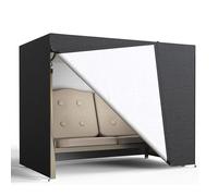 Funda para columpio de jardín resistente, impermeable y resistente al viento, funda para hamaca de 3 plazas, protección grande para jardín al aire libre, tela anti-UV, color negro