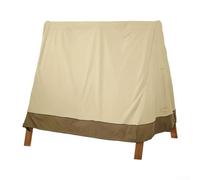 Funda para columpio de patio, impermeable, con hebilla de ajuste ajustable y cierre de cordón para silla de columpio de 2 a 3 personas, protección resistente al aire libre (beige, 182 x 139 x 170 cm)