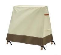 Funda para columpio de patio resistente a la intemperie fabricada con tela Oxford 420D con agujeros de ventilación y bandas de goma ajustables para un ajuste seguro en columpios al aire libre (beige)