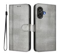 Funda para Coolpad Cool 40i, Retro PU Leather Flip Wallet Case con Magnético Soporte Ranura Tarjeta Carcasa para Coolpad Cool 40i, Gris