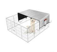 Funda para corralito de juegos para perros con sol y lluvia, cubierta superior diseñada para 8 paneles y 12 vallas de panel de 24 50 pulgadas de alto, resistente a los rayos UV, resistente al desgarro