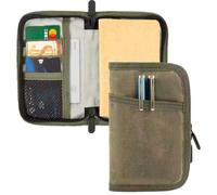 Funda para cuaderno de notas de campo para cuaderno de bolsillo de 3.5 x 5.5 pulgadas con soporte para bolígrafo con cremallera, resistente al agua, para diario, planificador de cuadernos, cartera de
