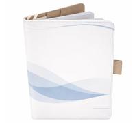 Funda para cuaderno de salud francés, formato A5, 15 x 21 cm, sobres para guardar recetas y documentos (azul y blanco, 15 x 21 cm)