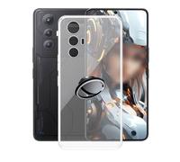 Funda para Cubot MAX 5 (6.95"), con RotacióN De 360°[Anillo Soporte MóVil] Carcasa Transparente Funda de Silicona Suave de TPU Funda de Parachoques Trasero - SH3