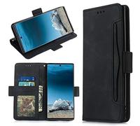 Funda para Cubot Max 5, piel sintética con absorción de golpes, a prueba de golpes, funda protectora magnética con ranuras para tarjetas para Cubot Max 5, color negro