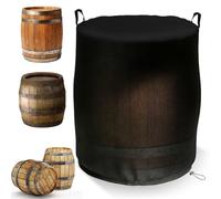 Funda para depósito de lluvia impermeable de tela Oxford 420D, lona completa con cordón y asas, ideal para barril de lluvia, funda protectora para barril de vino, resistente al viento, a los rayos UV