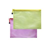 Funda para documentos con cremallera, bolsa de almacenamiento multifuncional y organizador de archivos/carpeta resistente al desgarro M-D-3B (amarillo y rojo, A4 (13.5 x 9.5 pulgadas), 2)