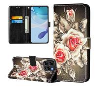 Funda para Doogee Note 58 / Note 58 Pro, Tipo Libro PU Leather Flip Carcasa con magnético Soporte Ranura Tarjeta Wallet Case para Doogee Note 58 / Note 58 Pro, Rosas
