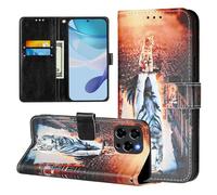 Funda para Doogee Note 58 / Note 58 Pro, Tipo Libro PU Leather Flip Carcasa con magnético Soporte Ranura Tarjeta Wallet Case para Doogee Note 58 / Note 58 Pro, Tigre Gato
