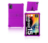 Funda para DOOGEE Tab E3+ Android 15 AI Tablet de 12 pulgadas yystao Niños Suave Silicona Funda Compatible con DOOGEE Tab E3+ Soporte Ajustable (Violeta)
