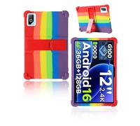 Funda para DOOGEE Tab G6 Pro Tablet de 12 pulgadas 2026 Última yystao Niños Funda de Silicona Suave Compatible con DOOGEE Tab G6 Pro, Soporte Ajustable (Arco Iris )