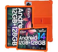 Funda para DOOGEE U11 2025 de 11 pulgadas con cobertura completa, apta para niños, a prueba de golpes, antiarañazos, soporte ajustable, cubierta de silicona suave resistente al agua, color naranja