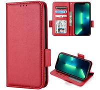 Funda para Doro 8100/Doro 8200, Funda Tipo Billetera de Cuero con Tapa magnética, Funda con función Atril, Funda Protectora a Prueba de Golpes para Doro 8100/Doro 8200-Rojo
