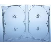 Funda para DVD de 4 CDs, DVD o Blu-Rays, con película exterior para insertar la cubierta auto-impresa, 10 unidades, transparente