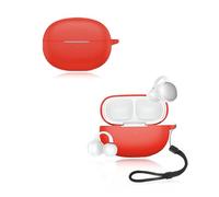 Funda para EarFun FreeClip Auriculares yystao Funda de Silicona Suave Compatible con EarFun Free Clip con Cordón, Resistente al Polvo, Resistente a Golpes y Durable, Rojo