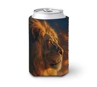 Funda para enfriar latas de cerveza, Lion Majestic, enfriador de cerveza, soporte de bebidas aislado suave para fiestas, playa, eventos, hogar