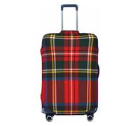 Funda para equipaje con diseño clásico vintage, diseño abstracto irlandés, inspirado en la cultura occidental europea, de cuadros rojos, lavable, de fibras elásticas altas, para maletas pequeñas.