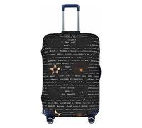 Funda para equipaje con texto misterioso, lavable, resistente a los arañazos, para equipaje de 18 a 32 pulgadas, Blanco, M