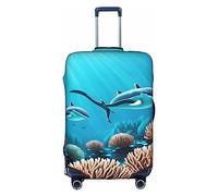 Funda para equipaje de ballenas de mar profundo, lavable, resistente a los arañazos, para equipaje de 18 a 32 pulgadas, Blanco, S