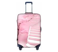 Funda para equipaje de escalera blanca con diseño de flor de cerezo, lavable, resistente a los arañazos, para equipaje de 18 a 32 pulgadas, Blanco, S