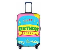 Funda para equipaje de globo de feliz cumpleaños, lavable, resistente a los arañazos, para equipaje de 18 a 32 pulgadas, Blanco, L