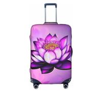 Funda para equipaje de loto morado, lavable, resistente a los arañazos, para equipaje de 18 a 32 pulgadas, Blanco, S