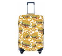 Funda para equipaje de viaje, bonita hamburguesa n.º 1001, lavable, para equipaje de 45,7 a 81,3 cm, Negro -, XL