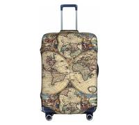 Funda para equipaje de viaje con diseño de mapa del mundo antiguo, lavable, estampado abstracto colorido, protector de maleta, color blanco y opulento jardín, tamaño pequeño, Jardín Blanco/Opulento,