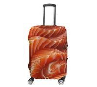Funda para equipaje de viaje con diseño de salmón y sushi en 3D, lavable, antiarañazos, protector de maleta, Estilo:, L