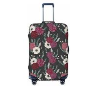 Funda para equipaje de viaje, diseño de flores de claveles, n.º 1008, lavable, para equipaje de 45,7 a 81,3 cm, Negro, X-Large