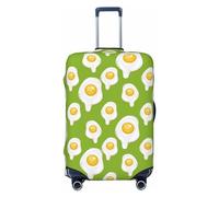 Funda para equipaje de viaje, diseño de huevo frito n.º 1001, lavable, se adapta a equipaje de 18 a 32 pulgadas, Negro -, M