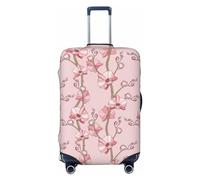 Funda para equipaje de viaje, diseño de orquídeas y flores, n.º 1001, lavable, para equipaje de 45,7 a 81,3 cm, Negro, Small