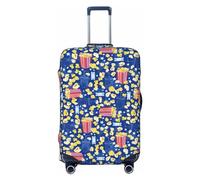 Funda para equipaje de viaje, diseño de palomitas de maíz n.º 1001, lavable, para equipaje de 45,7 a 81,3 cm, Negro -, L