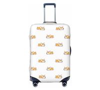 Funda para equipaje de viaje, diseño de perro Corgi No.1010, lavable, para equipaje de 18 a 32 pulgadas, Negro, Small